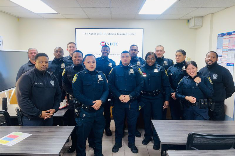 Police officers at training