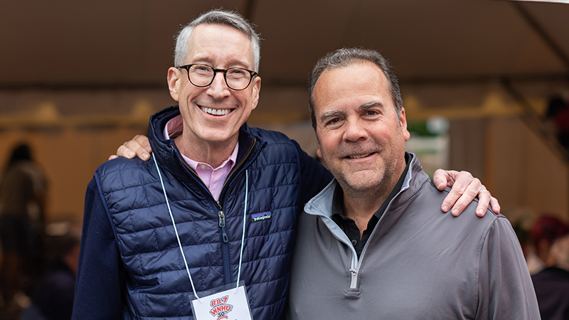 Bruce Barber (left) with Sheahon Zenger, Ph.D., the University’s interim president.