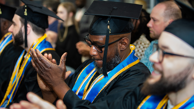 Graduates at the ceremony