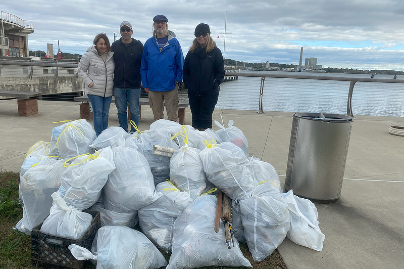 COASTS staff with collected trash