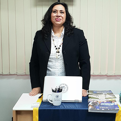 Ranjana Maitra '91 MBA at an EducationUSA event.