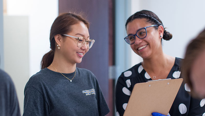 Samantha Morales and student Alice Yi.