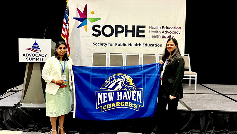 Vijayavalli Thangaraj Panneerselvam ’24 MPH (left), Dr. Alvin Tran, and Priyanka Srirangam ’24 MPH in Washington, D.C.