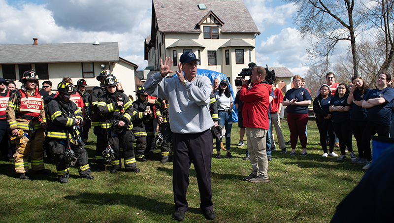 Prof. Robert Healey instructs students.