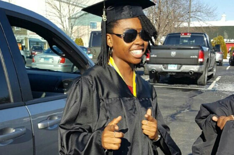 Nadine Hudson ’18 at Commencement.