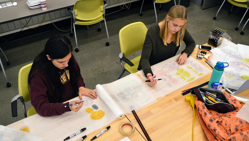 Students working on a project