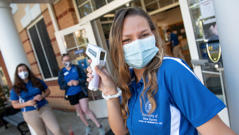 Woman with thermometer