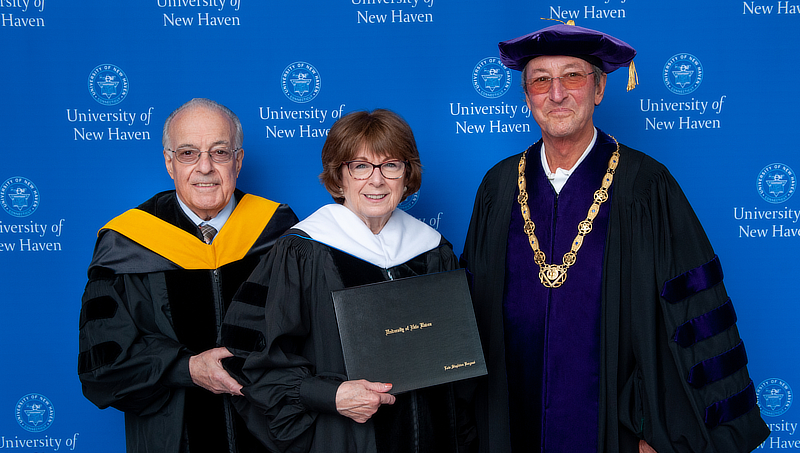 Samuel S. Bergami Jr. '85 EMBA, '02 Hon., Lois Bergami, and Steven H. Kaplan, Ph.D.