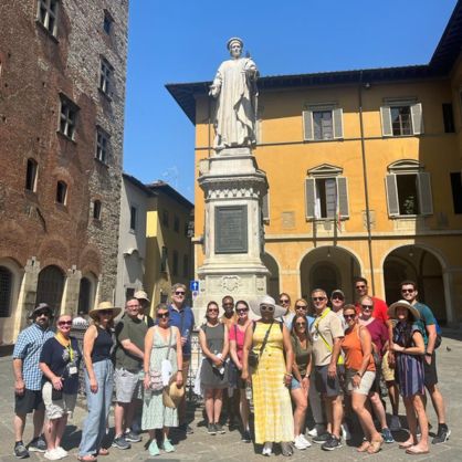 Kevin Murphy, Ph.D., and Silvia Risaliti (center) took the counselors on tours of neighboring communities.