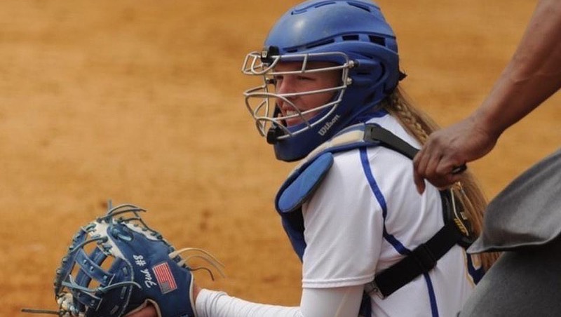 Brooke during a softball game