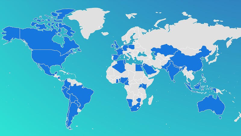 World Map of individuaks who participate in TryHackCIT