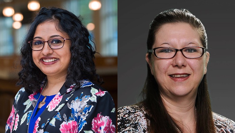 Left to right: Jestine Philip, Ph.D., Rebecca DelValle ’23. 