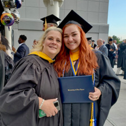 Image of Jade Sodon '21 M.S. and Prof. Lisa Dadio