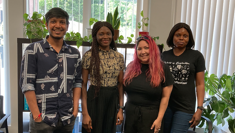 Left to right: Ganesh Maddamsetti, Olufisayo Kasim, Julia LeFrancois, and Olushola Abiodun.