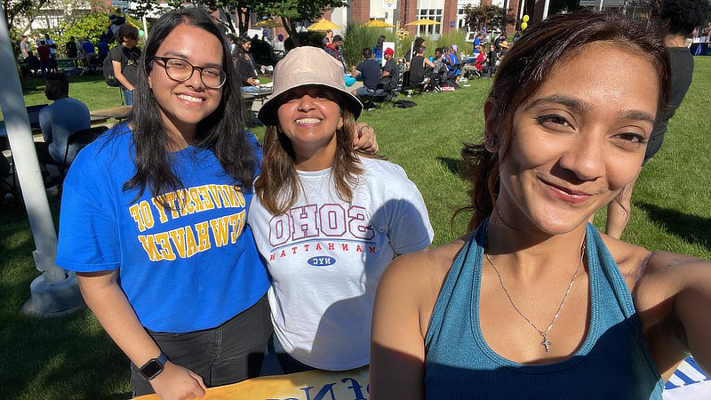 The Indian Student Council at the fair. 