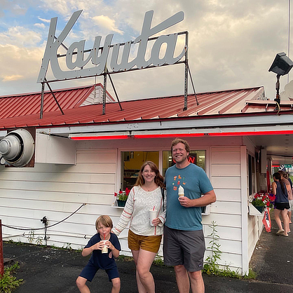 Lauren Slingluff with her husband and son