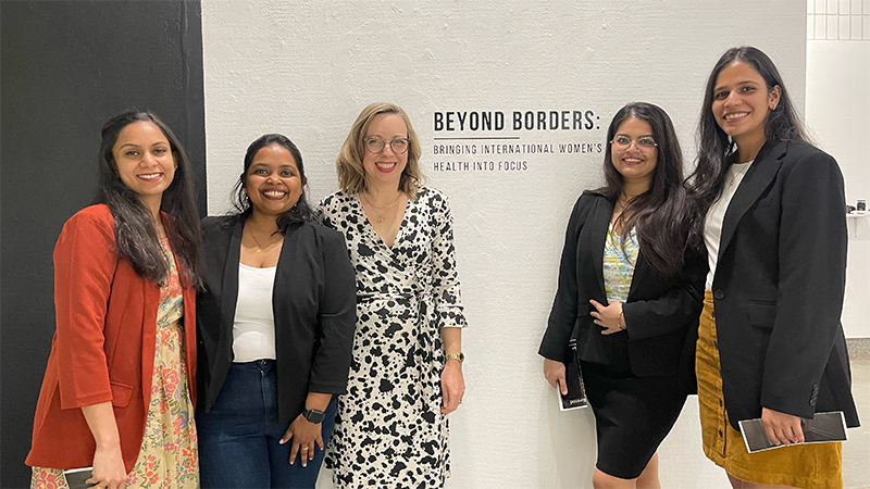 Left to right: Surya Madhavi Dinavahi ’24 MPH, Aishwarya Sreenivasan ’23 MPH, Muskan Kohli ’24 MPH, and Priyanka Srirangam ’24 MPH. 