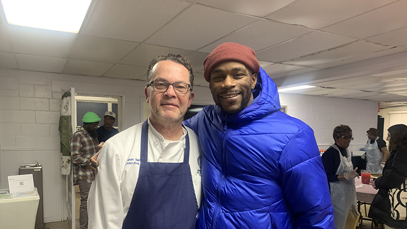 Marcus T. Harvin ’23 A.S., ’25 (right) and Peter Marrello. 