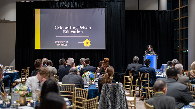 Zelda Roland, Ph.D., speaks as part of the event.