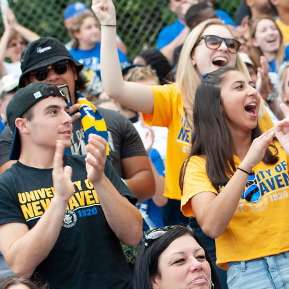 image of students at a football game